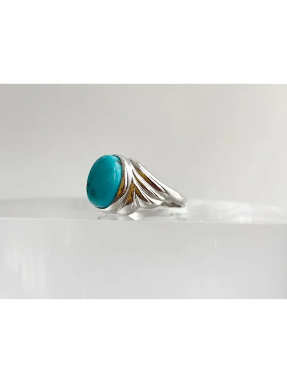 Sleeping Beauty Turquoise Stone Sterling Silver 925 Vintage Ring - sz 11.25